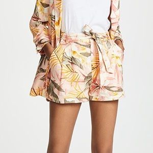 Joie Jaklynn Floral Linen Hawaiian Style Aloha Shorts Size 2